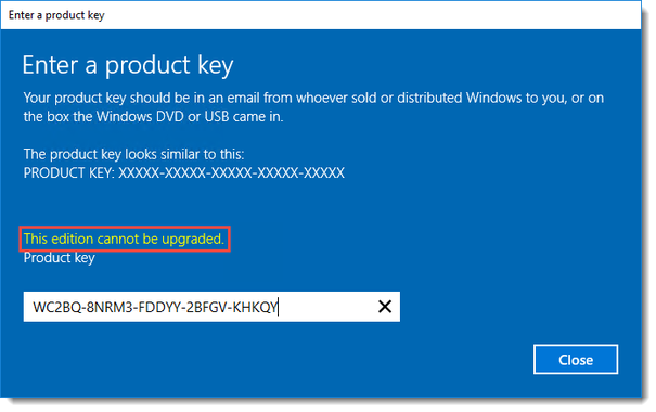 Windows 10 Serial Key Invalid